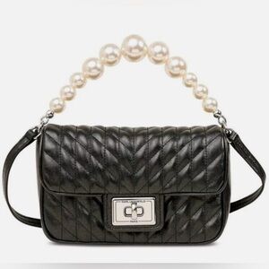 Karl Lagerfeld Paris Black Pearl Crossbody Bag